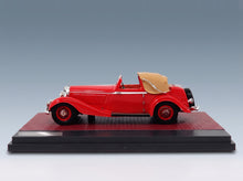 Mercedes-Benz 500K by Corsica DHC Cabriolet Open 1935 Red Matrix Scale Models 1:43 scale model - side view on display base