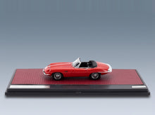 Jaguar E-Type Frua Roadster Open 1964 Red Matrix Scale Models 1:43 scale model - side view on display base