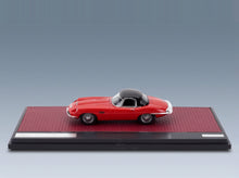 Jaguar E-Type Frua Roadster Closed 1964 Red Matrix Scale Models 1:43 scale model - side view on display base