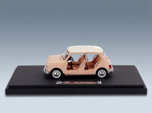 MINI Beach Car 1962 White Beige Matrix Scale Models 1:43 scale model - side view on display base