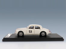 Jaguar Mk II 3.4 Litre No. 53 2nd Silverstone Annual International Trophy Meeting 1959 White Matrix Scale Models 1:43 scale model - side view on display base