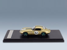 Lotus Elan 26R Coupé No. 62 Racing 1964 Gold Green Matrix Scale Models 1:43 scale model - side view on display base