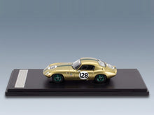 Lotus Elan 26R Coupé No. 128 Racing 1964 Gold Green Matrix Scale Models 1:43 scale model - side view on display base