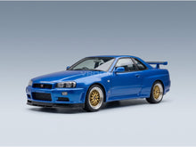 Nissan Skyline GT-R (R34) V-Spec II 2001 Blue Metallic BBS Rims KK Scale 1:12 scale model - front three-quarter view