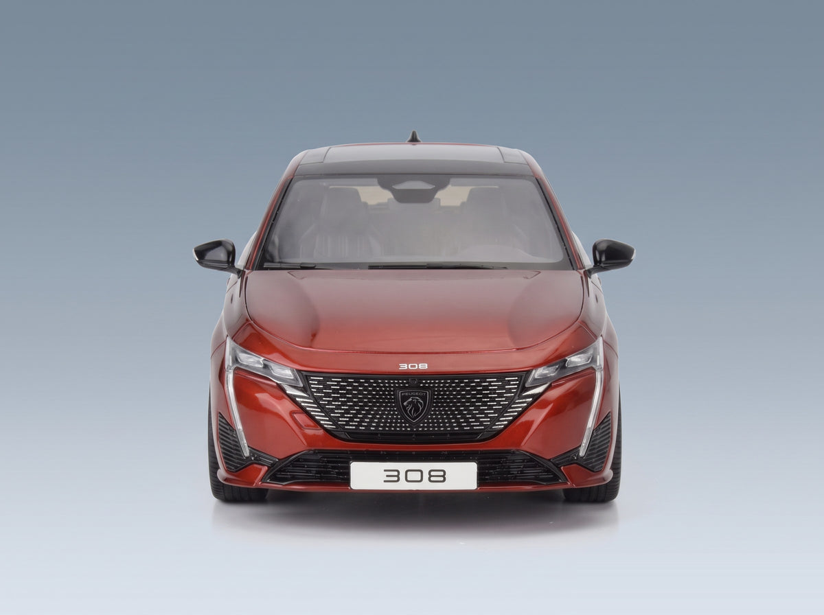 Peugeot 308 GT 2022 Red Otto-Mobile 1:18 scale model - front view