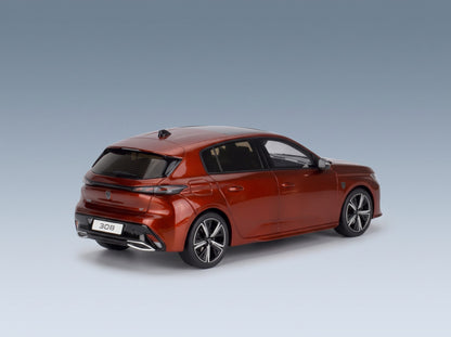 Peugeot 308 GT 2022 Red Otto-Mobile 1:18 scale model - rear three-quarter view