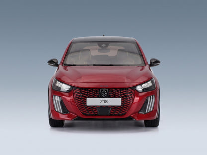 Peugeot 208 GT 2024 Elixir Red Otto-Mobile 1:18 scale model - front view