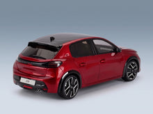 Peugeot 208 GT 2024 Elixir Red Otto-Mobile 1:18 scale model - rear three-quarter view