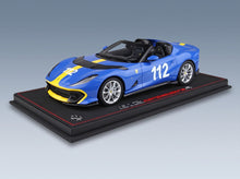 Ferrari 812 Competizione A Spider No. 112 2022 French Racing Blue with Showcase BBR Models 1:18 - base