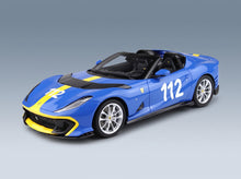 Ferrari 812 Competizione A Spider No. 112 2022 French Racing Blue with Showcase BBR Models 1:18 - front three-quarter view