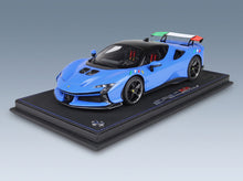 Ferrari SF90 XX Stradale Black Roof 2024 Blu Francia Blue Black with Showcase BBR Models 1:18 - base
