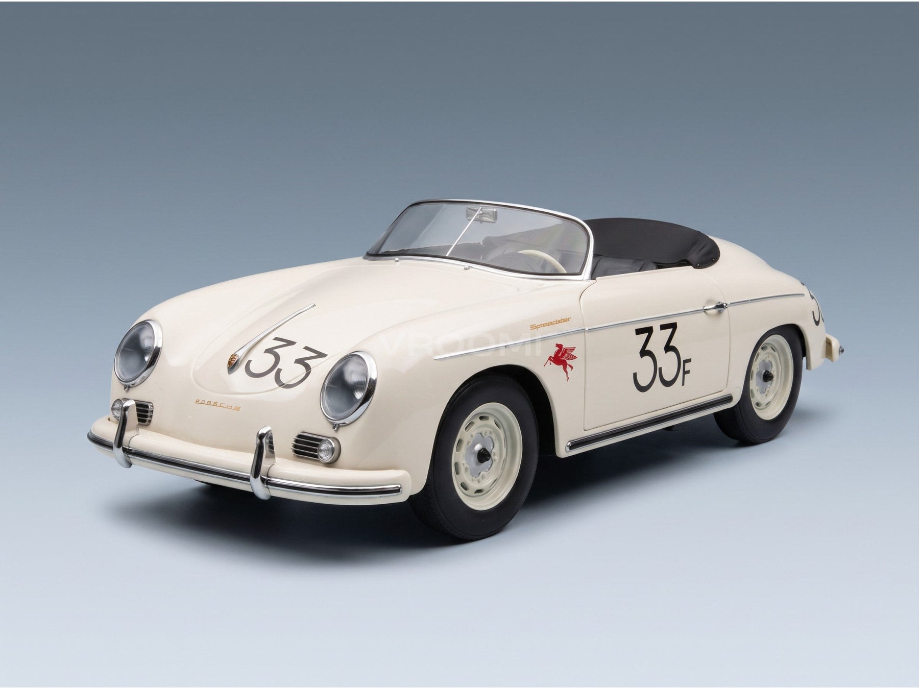 Porsche 356A Speedster No. 33 1955 White KK Scale 1:12 scale model - front three-quarter view