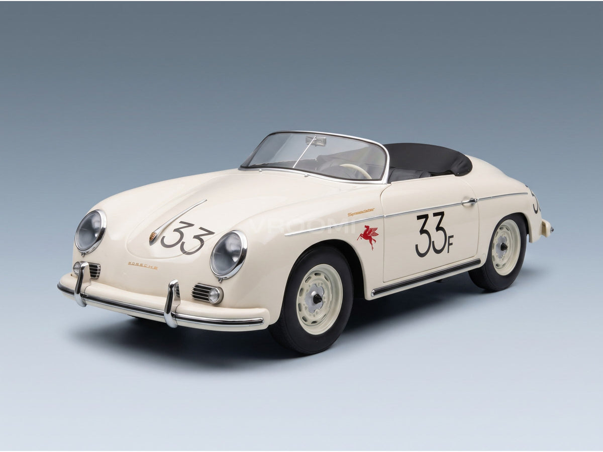 Porsche 356A Speedster No. 33 1955 White KK Scale 1:12 scale model - front three-quarter view