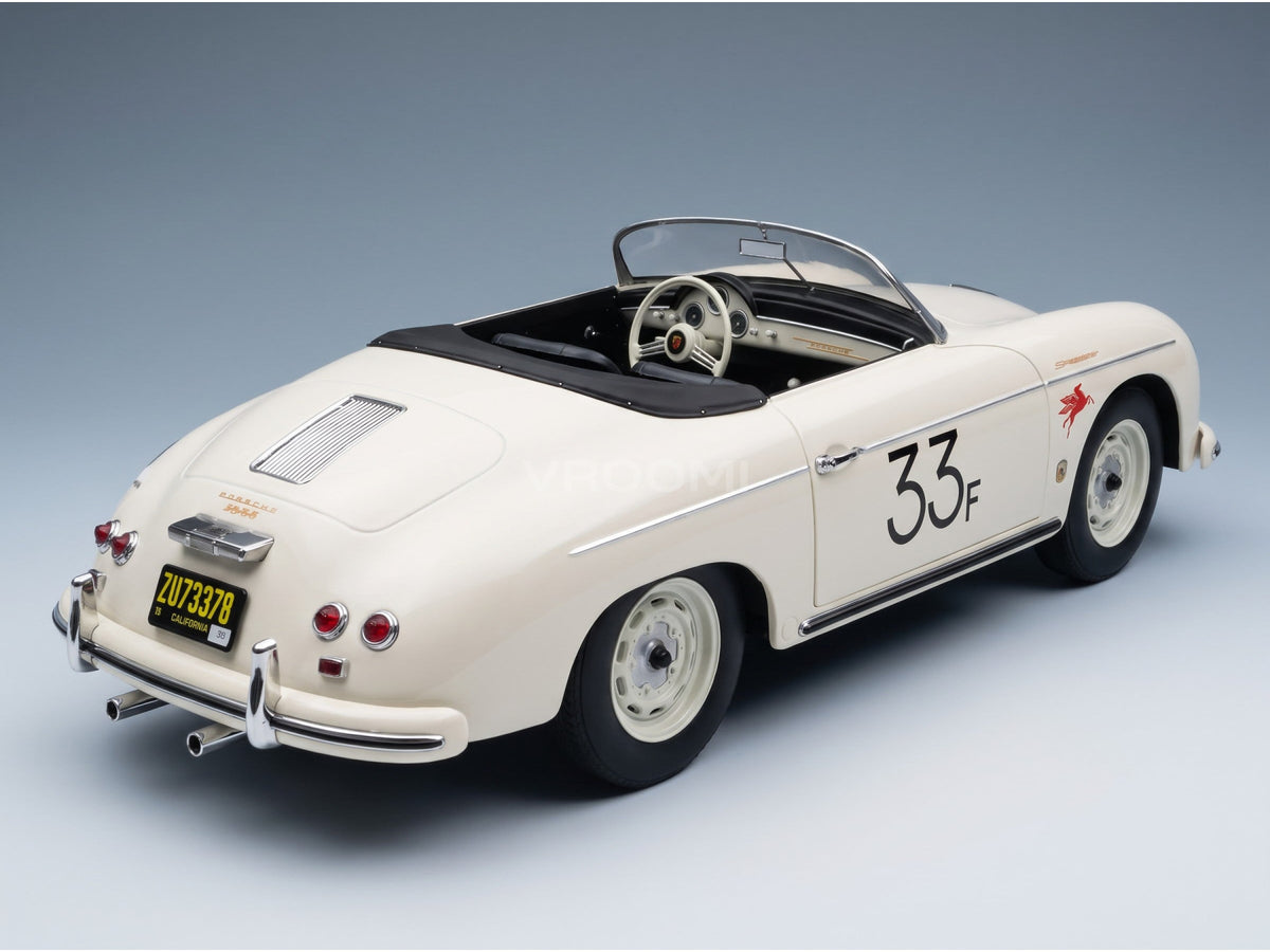 Porsche 356A Speedster No. 33 1955 White KK Scale 1:12 scale model - rear three-quarter view