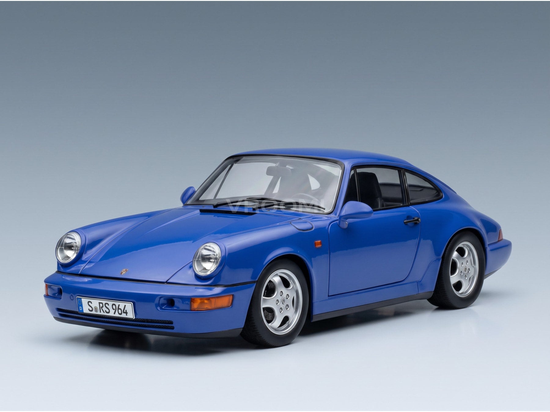 Porsche 911 964 RS Coupé 1992 Blue Cup Rims KK Scale 1:12 scale model - front three-quarter view