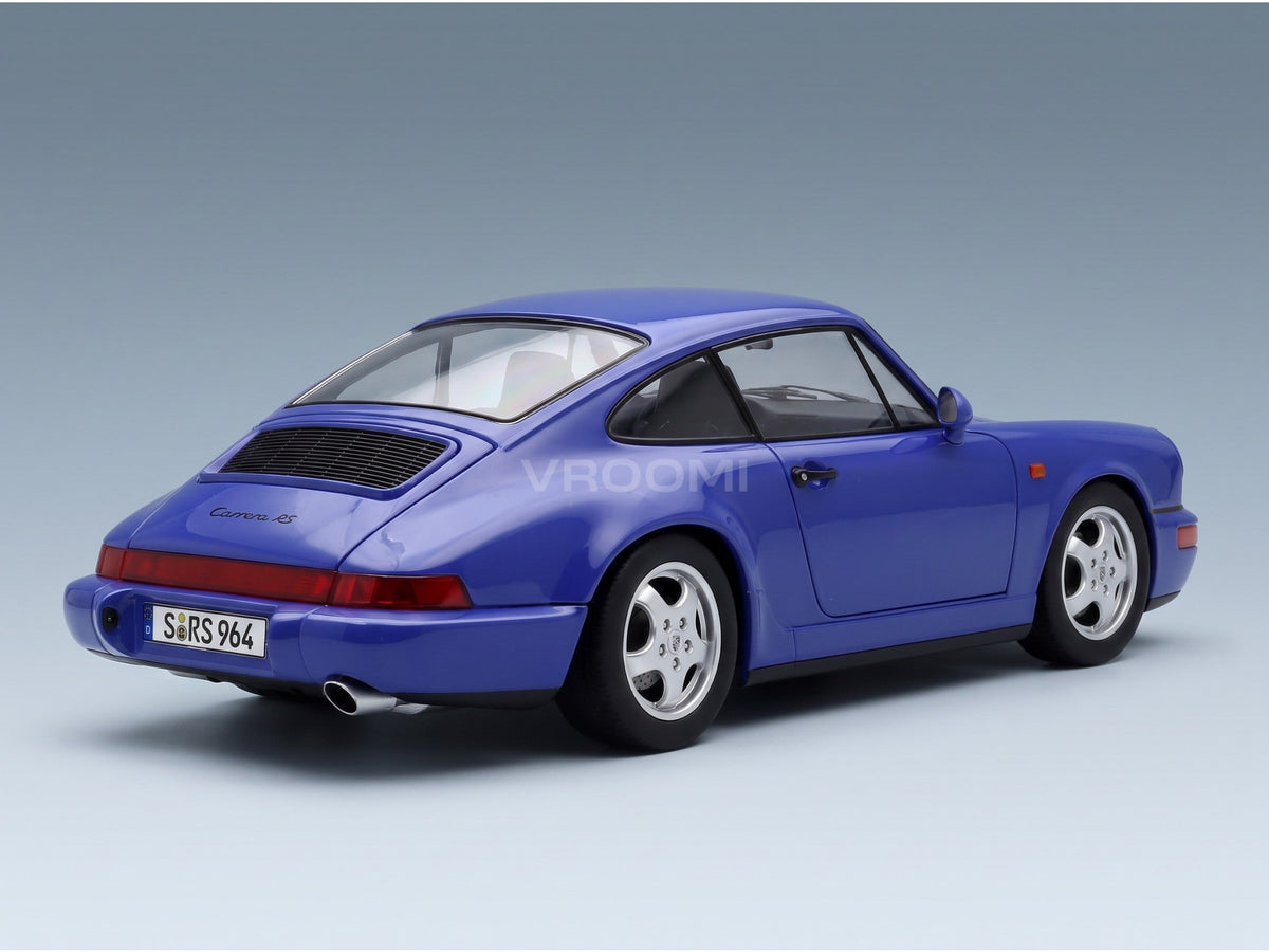 Porsche 911 964 RS Coupé 1992 Blue Cup Rims KK Scale 1:12 scale model - rear three-quarter view