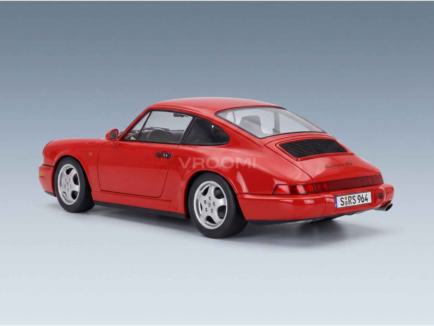 Porsche 911 964 RS Coupé 1992 Red Cup Rims KK Scale 1:12 scale model - rear three-quarter view