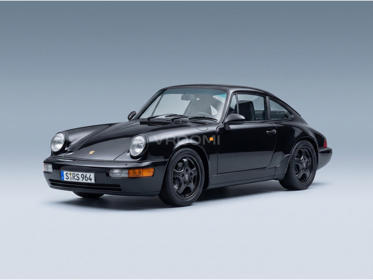 Porsche 911 964 RS Coupé Speedline Rims 1992 Black KK Scale 1:12 scale model - front three-quarter view