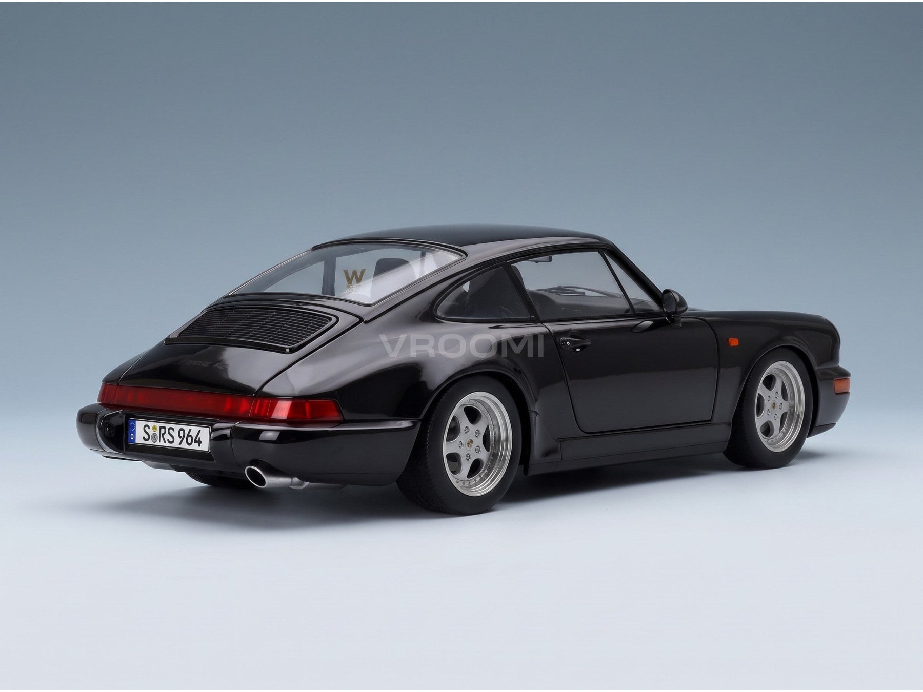 Porsche 911 964 RS Coupé Speedline Rims 1992 Black KK Scale 1:12 scale model - rear three-quarter view