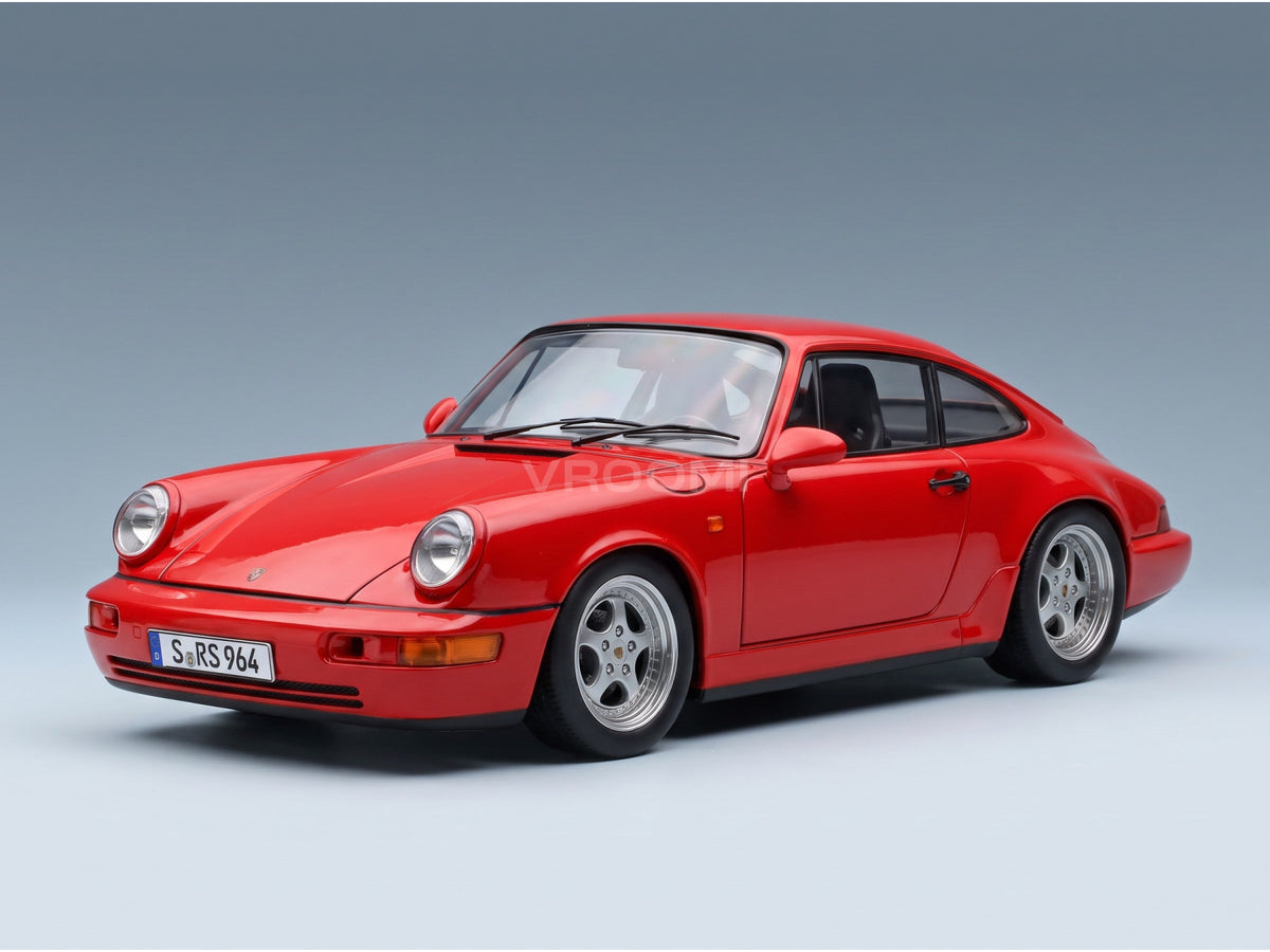 Porsche 911 964 RS Coupé 1992 Red Speedline Rims KK Scale 1:12 scale model - front three-quarter view