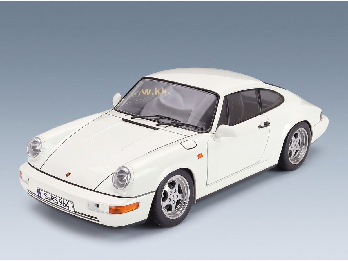 Porsche 911 964 RS Coupé Speedline Rims 1992 White KK Scale 1:12 scale model - front three-quarter view