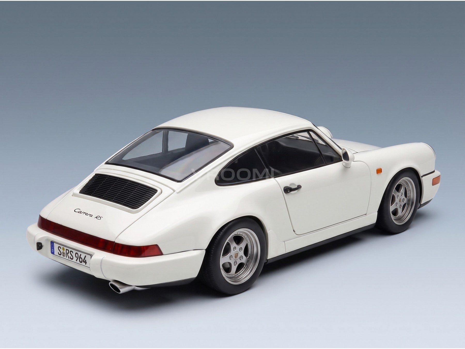 Porsche 911 964 RS Coupé Speedline Rims 1992 White KK Scale 1:12 scale model - rear three-quarter view