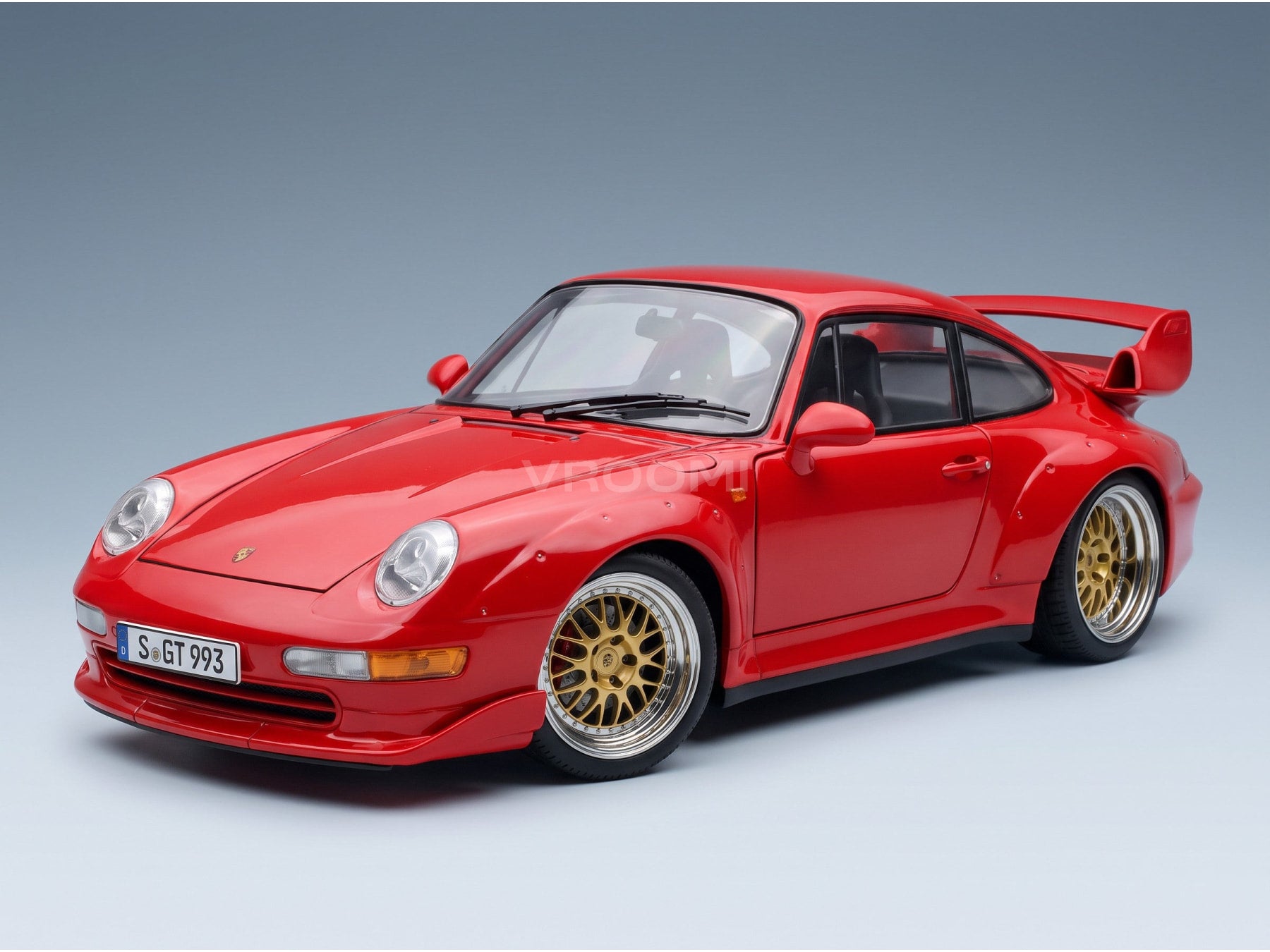 Porsche 911 993 GT2 with BBS Rims 1996 KK Scale 1:12 scale model - front three-quarter view