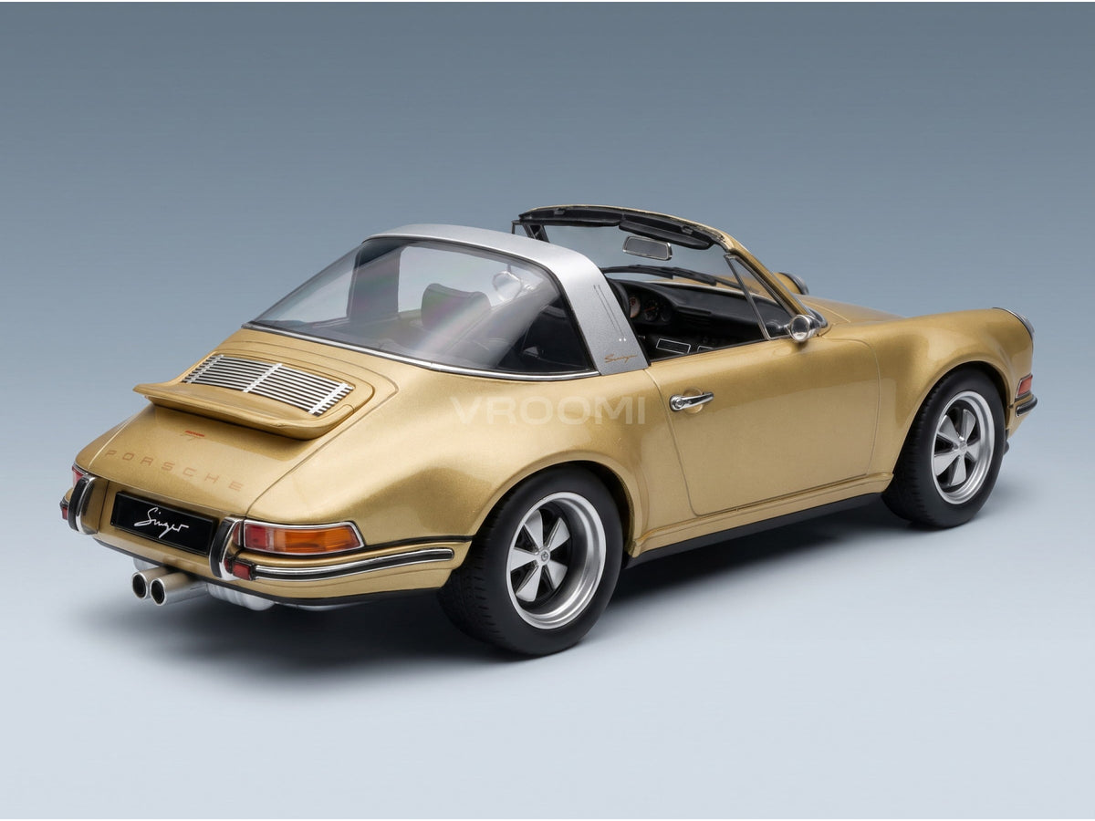 Porsche 911 by Singer Targa 2014 Gold Metallic KK Scale 1:18 scale model - rear three-quarter view