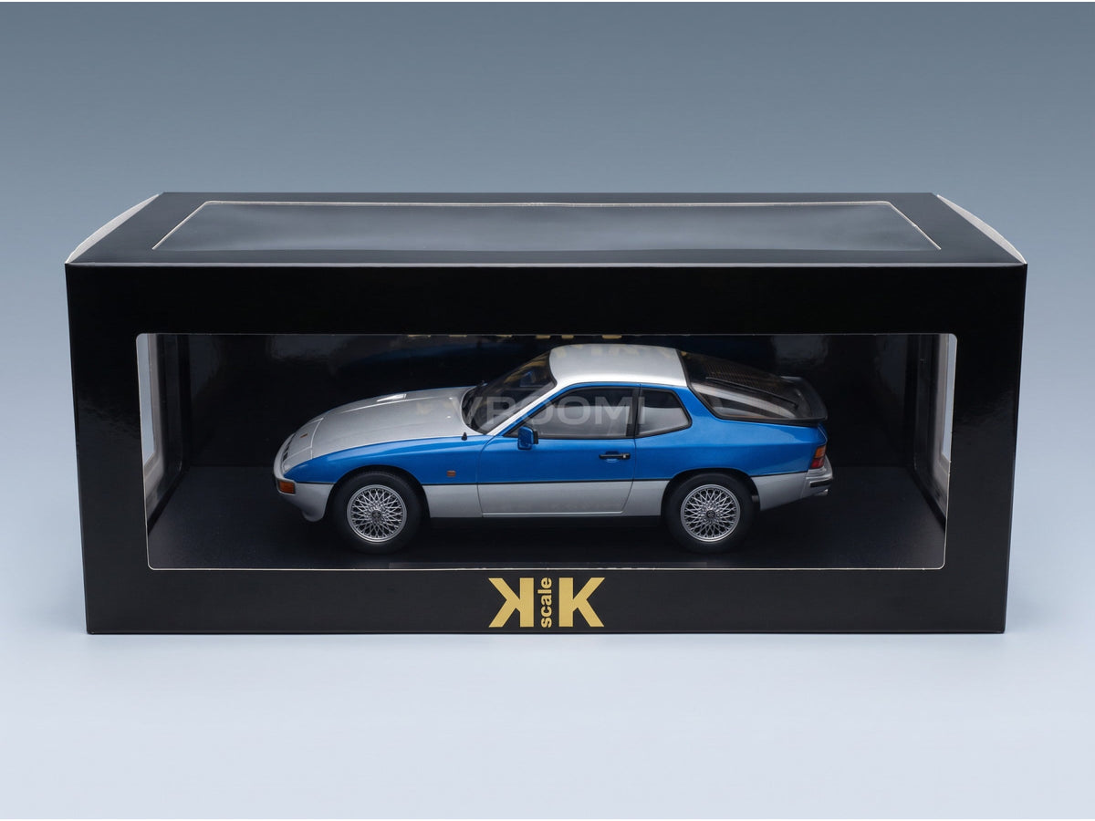 Porsche 924 Turbo Coupé 1986 Silver Blue Metallic KK Scale 1:18 scale model - original packaging