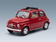 Fiat 500F Tetto Aperto 1965 Rosso Medio Brumm 1:43 scale model - front three-quarter view