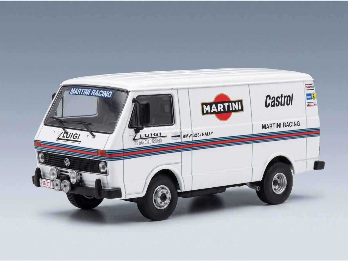 Volkswagen LT28 Van SWB Team Martini Rally Assistance 1975 IXO Models 1:43 scale model - front three-quarter view