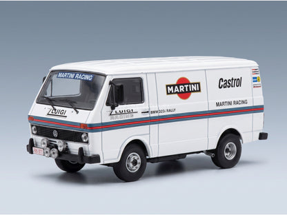 Volkswagen LT28 Van SWB Team Martini Rally Assistance 1975 IXO Models 1:43 scale model - front three-quarter view