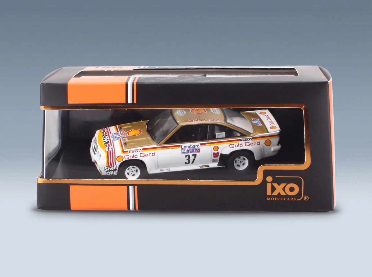Opel Manta 400 Team GM Dealer Sport No. 37 Bertie Fisher Austin Frazer Rally RAC Lombard 1984 IXO Models 1:43 scale model - original packaging