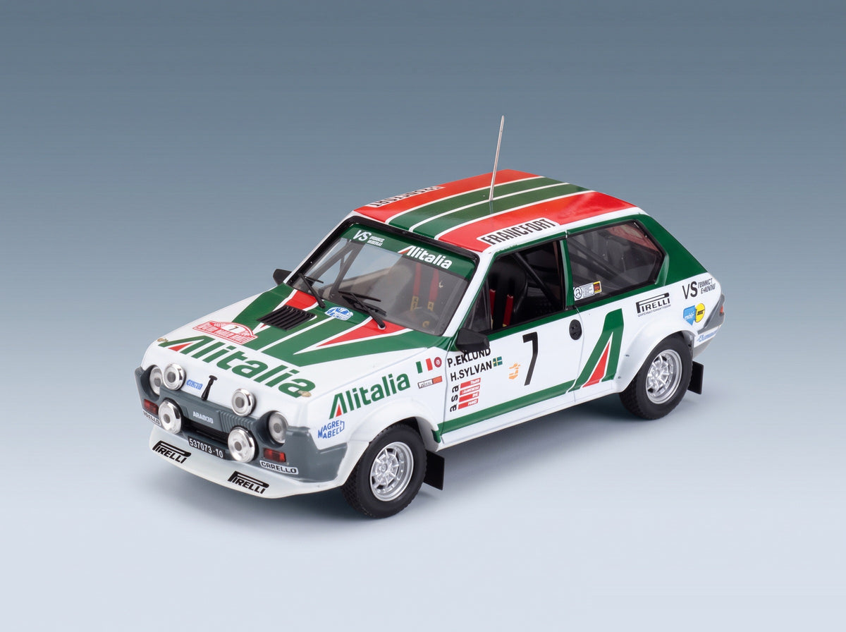Fiat Ritmo 75 Abarth Alitalia No. 7 Per Eklund Hans Sylvan Rally Monte Carlo 1979 Night Version IXO Models 1:43 scale model - front three-quarter view