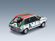Fiat Ritmo 75 Abarth Alitalia No. 7 Per Eklund Hans Sylvan Rally Monte Carlo 1979 Night Version IXO Models 1:43 scale model - front three-quarter view, top down