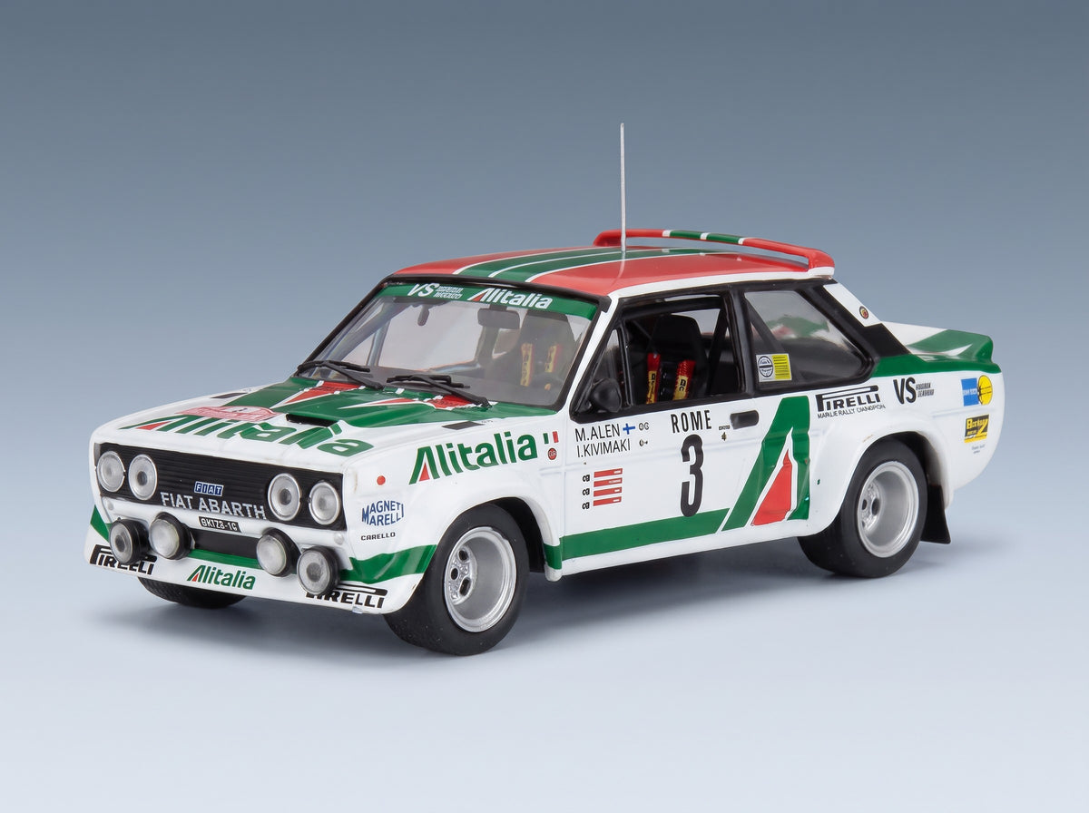 Fiat 131 Abarth Team Alitalia No. 3 Markku Alen Ilkka Kivimäki 3rd Rally Monte Carlo 1979 IXO Models 1:43 scale model - front three-quarter view