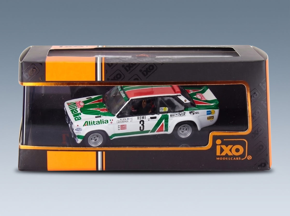 Fiat 131 Abarth Team Alitalia No. 3 Markku Alen Ilkka Kivimäki 3rd Rally Monte Carlo 1979 IXO Models 1:43 scale model - original packaging