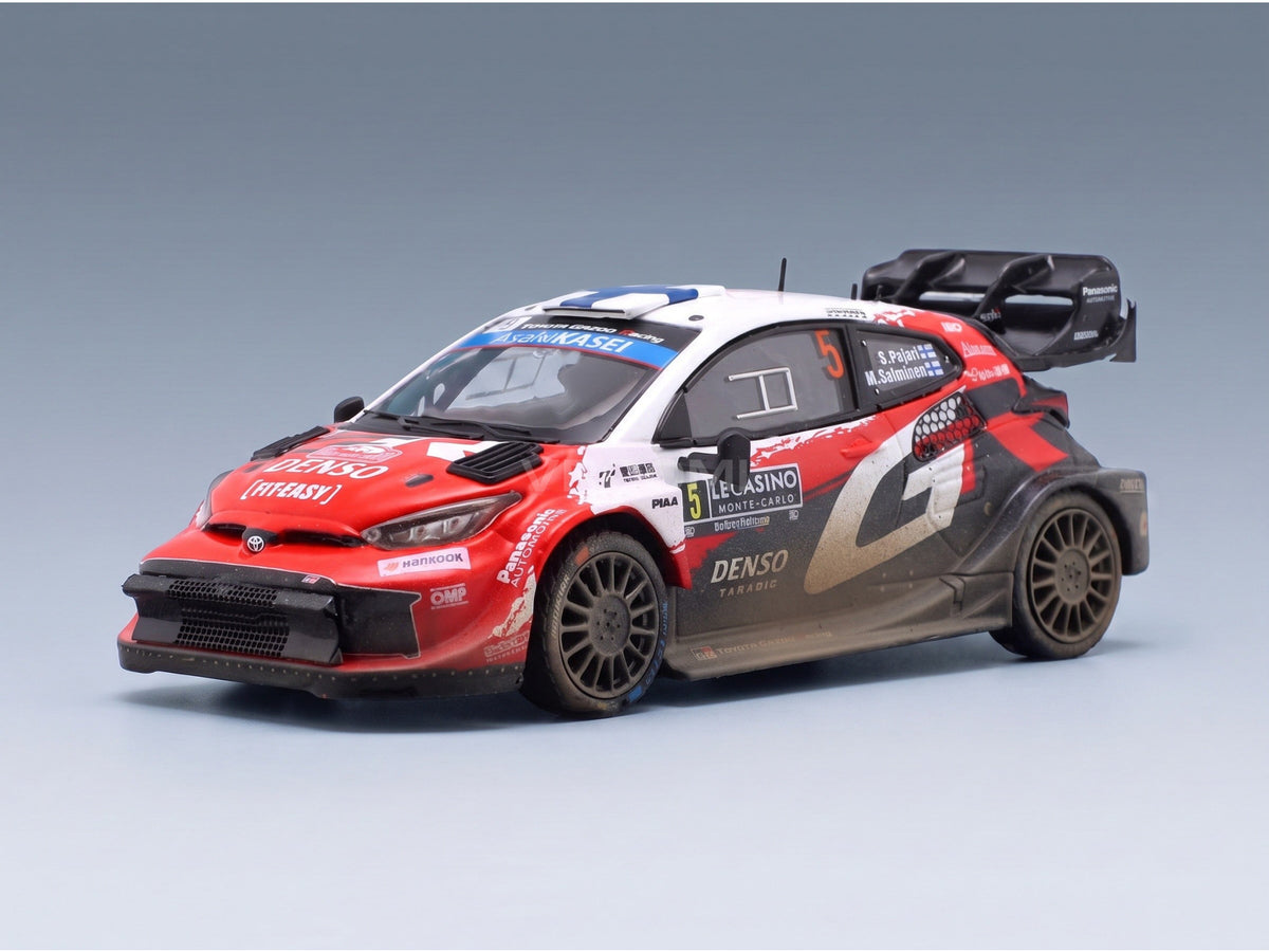 Toyota GR Yaris Rally1 Hybrid Toyota Gazoo Racing WRT No. 5 Sami Pajari Rally Monte-Carlo 2026 Dirty Version IXO Models 1:43 scale model - front three-quarter view