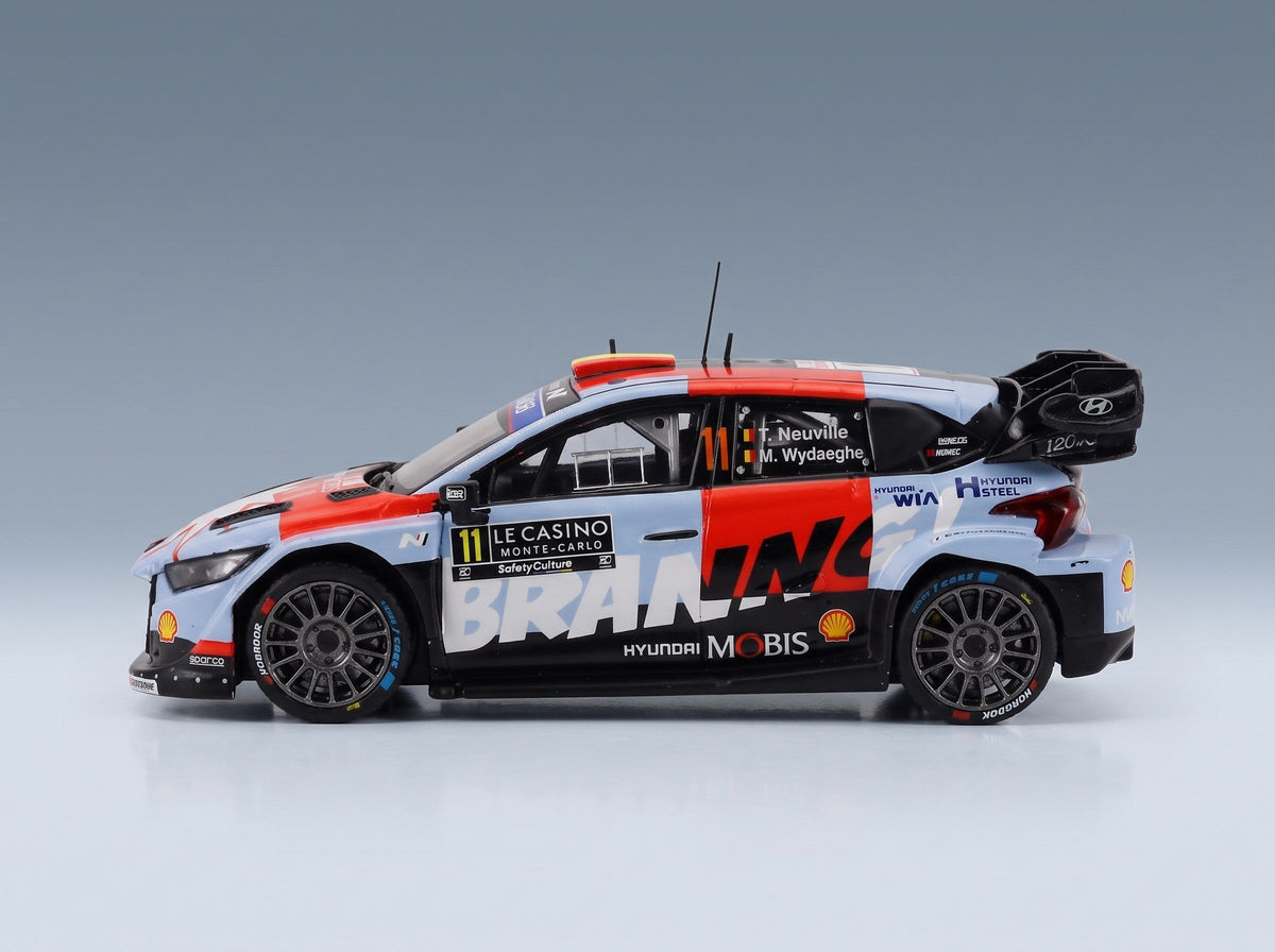 Hyundai i20 N Rally1 Hyundai Shell Mobis WRT No. 11 Neuville Wydaeghe Rallye Monte-Carlo 2026 IXO Models 1:43 scale model - side view