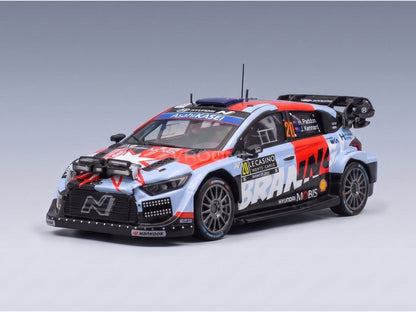Hyundai i20 N Rally1 Shell Mobis WRT No. 20 Paddon Kennard Rally Monte-Carlo Night Version 2026 IXO Models 1:43 scale model - front three-quarter view