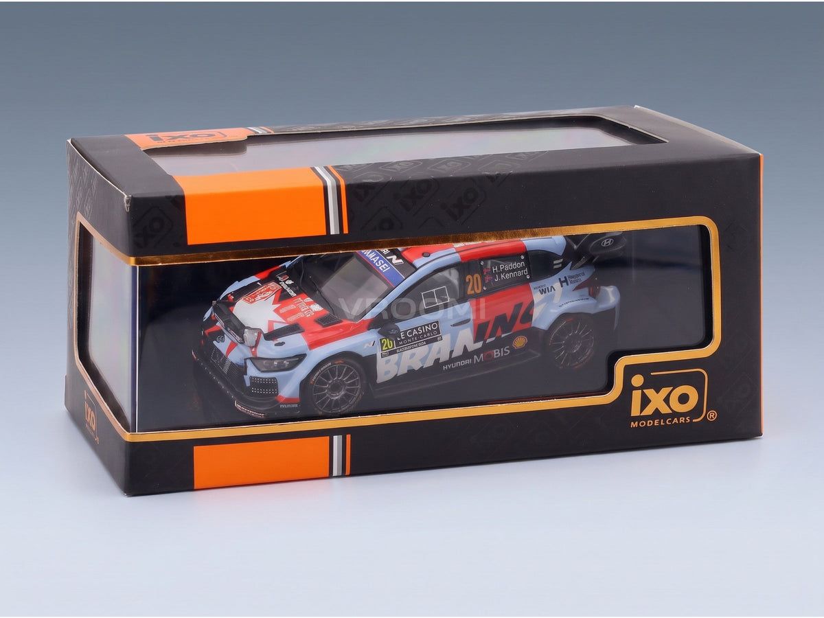 Hyundai i20 N Rally1 Shell Mobis WRT No. 20 Paddon Kennard Rally Monte-Carlo Night Version 2026 IXO Models 1:43 scale model - original packaging