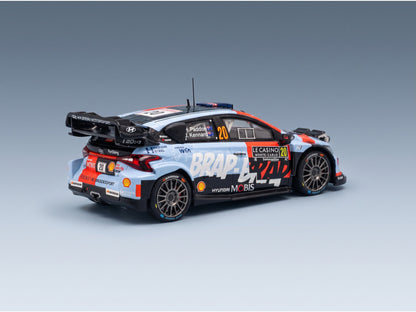 Hyundai i20 N Rally1 Shell Mobis WRT No. 20 Paddon Kennard Rally Monte-Carlo Night Version 2026 IXO Models 1:43 scale model - rear three-quarter view