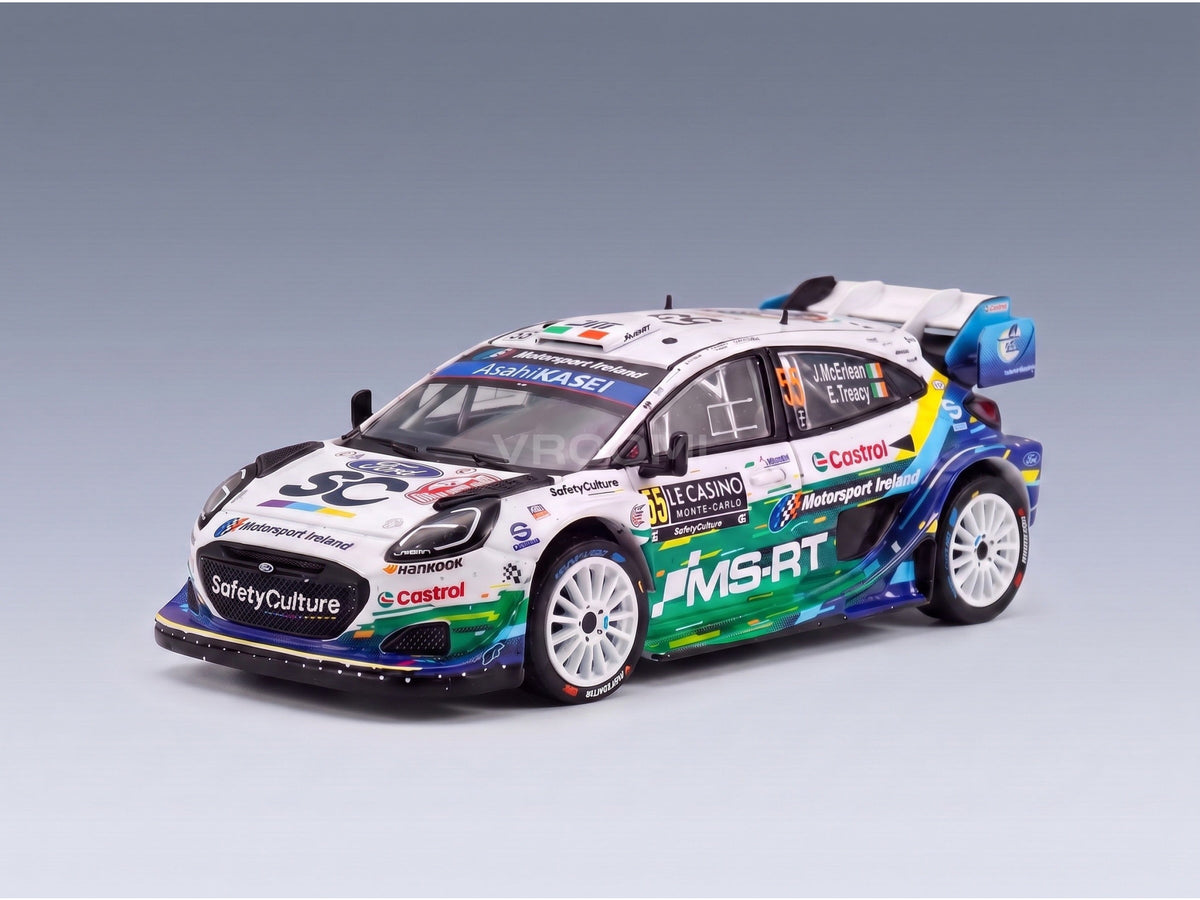Ford Puma Rally1 M-Sport Ford No. 55 McErlean Treacy Rally Monte-Carlo 2026 IXO Models 1:43 scale model - front three-quarter view
