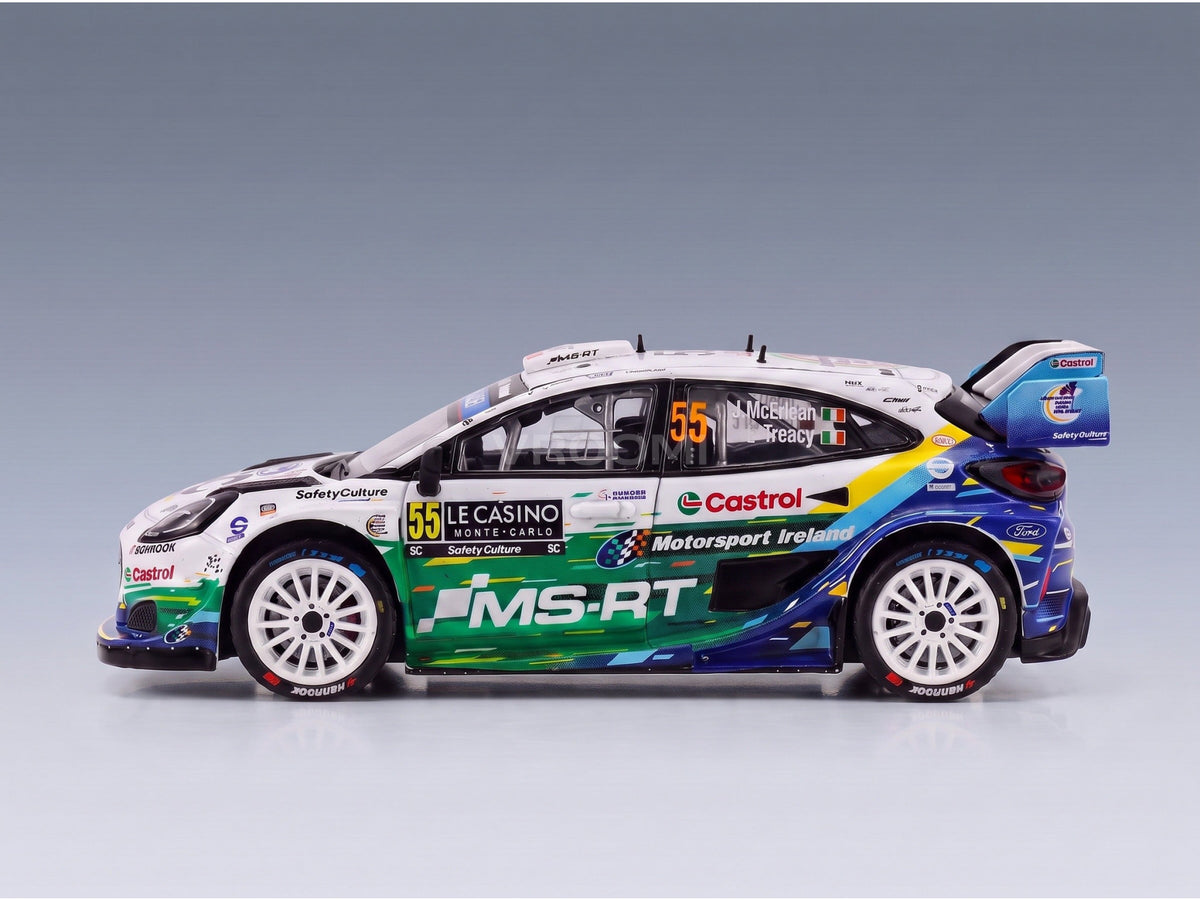 Ford Puma Rally1 M-Sport Ford No. 55 McErlean Treacy Rally Monte-Carlo 2026 IXO Models 1:43 scale model - side view