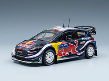 Ford Fiesta WRC Red Bull No. 2 E. Evans D. Barritt Rally Finland 2018 IXO Models 1:43 scale model - front three-quarter view