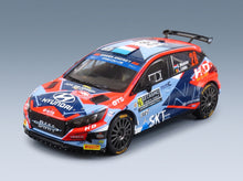 Hyundai i20 N Rally2 No. 28 G. Munster L. Louka Rally Monte Carlo 2022 IXO Models 1:43 scale model - front three-quarter view