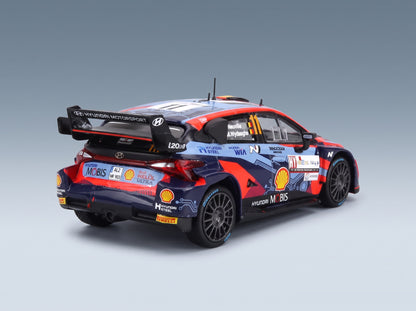Hyundai i20 Coupe WRC Mobis No. 11 T.Neuville M.Wydaeghe Rally Croatia 2022 IXO Models 1:43 scale model - rear three-quarter view