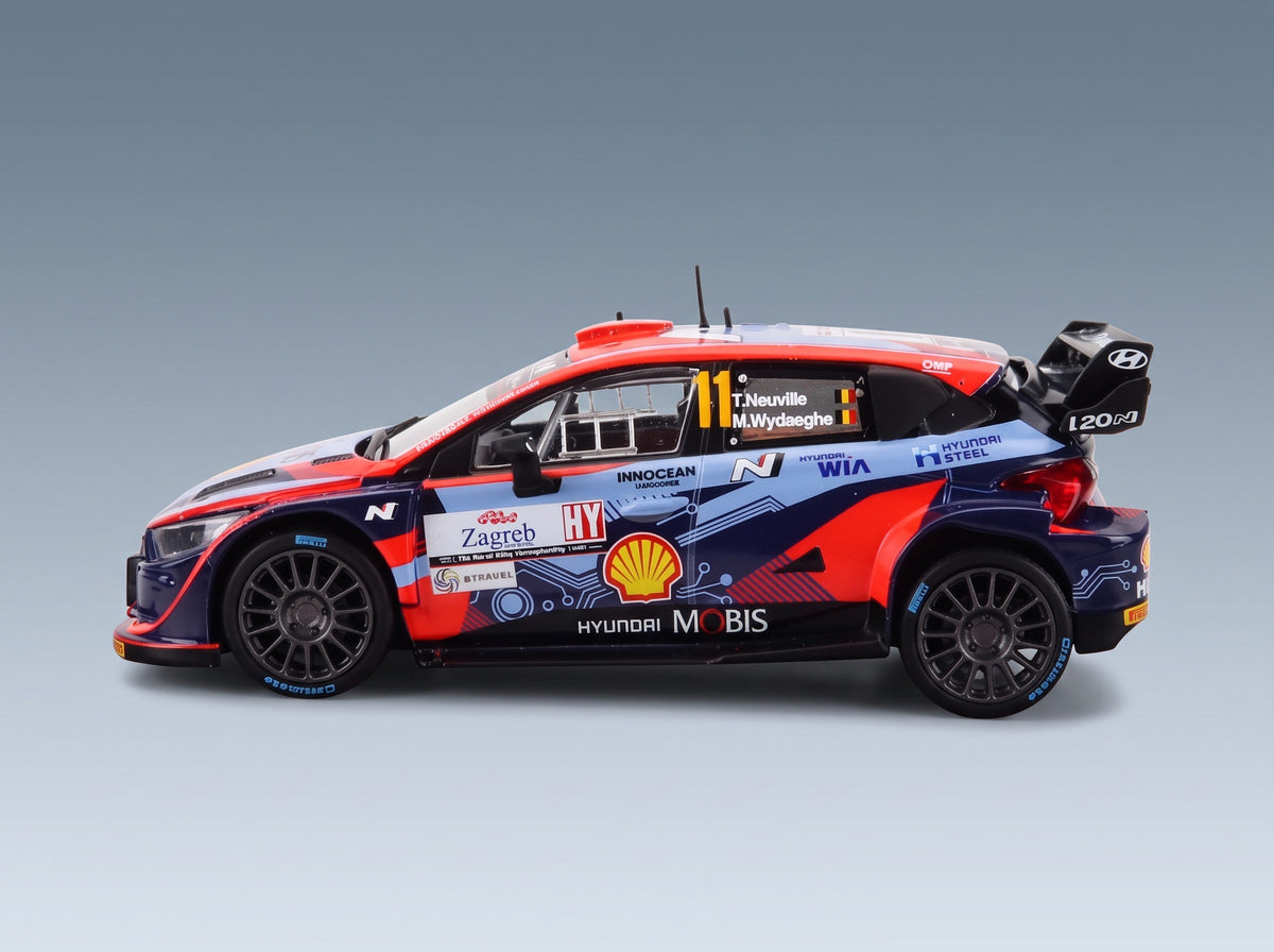 Hyundai i20 Coupe WRC Mobis No. 11 T.Neuville M.Wydaeghe Rally Croatia 2022 IXO Models 1:43 scale model - side view