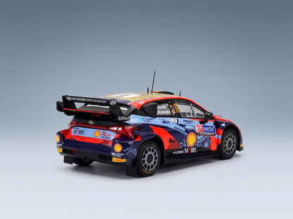 Hyundai i20 Coupe WRC Mobis No. 11 T.Neuville M.Wydaeghe Rally Finland 2022 IXO Models 1:43 scale model - rear three-quarter view