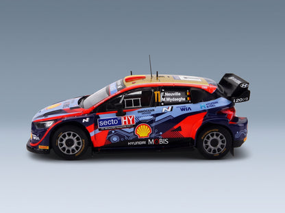 Hyundai i20 Coupe WRC Mobis No. 11 T.Neuville M.Wydaeghe Rally Finland 2022 IXO Models 1:43 scale model - side view